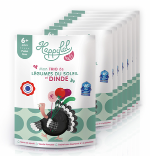
                  
                    Dès 06 mois - Mon trio de légumes du soleil et dinde (10 x 150g)
                  
                